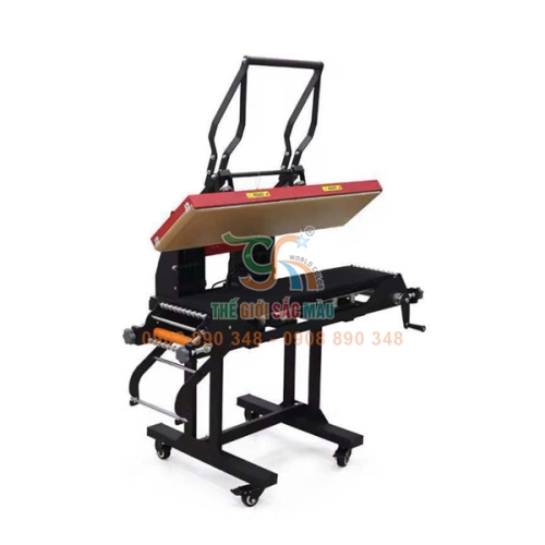 Máy ép 60x1m có chân máy kèm 2 trục quay 2 bên